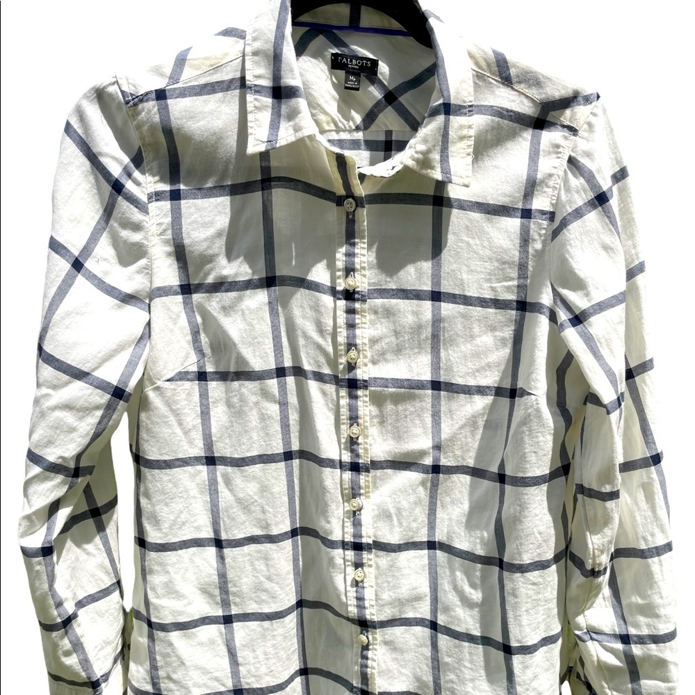 Talbots Long Sleeve Button Down Top, Size Petite Medium